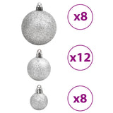 Christmas Baubles 100 pcs Blue and Silver 1.2" / 1.6" / 2.4"