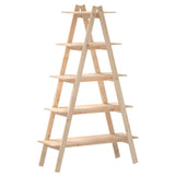 5-Tier Shelf A-shape 43.3"x15.7"x71.1" Solid Wood Pine