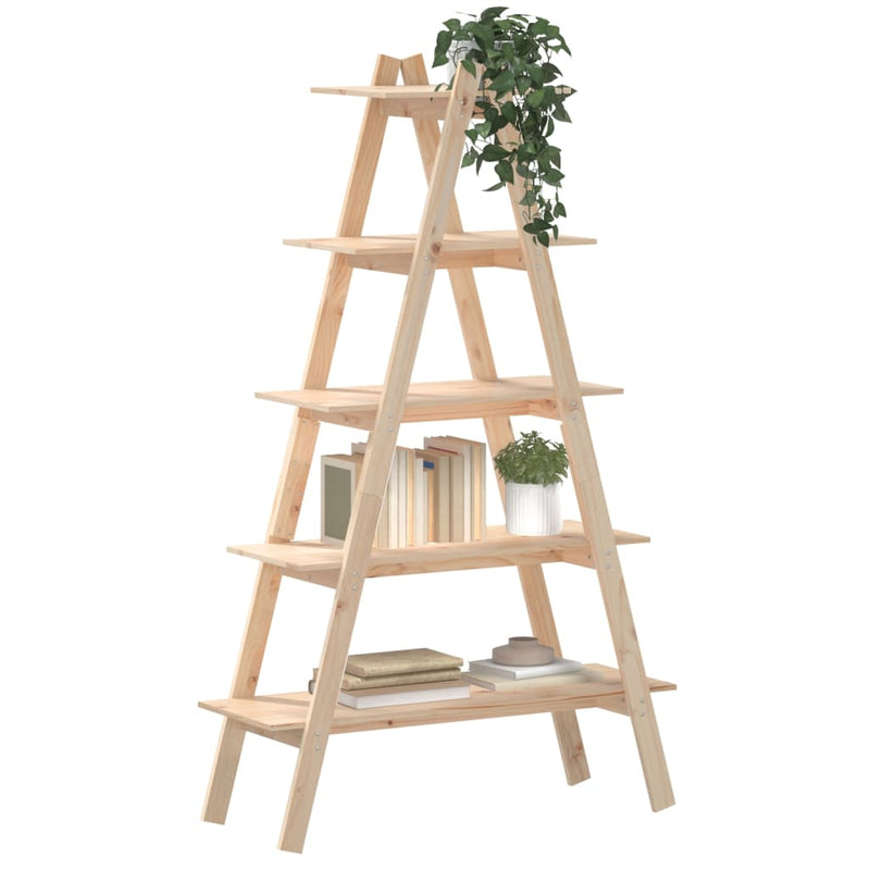 5-Tier Shelf A-shape 43.3"x15.7"x71.1" Solid Wood Pine