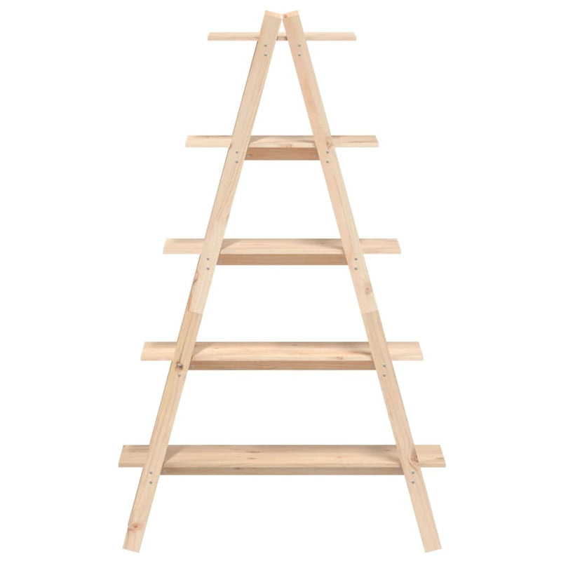 5-Tier Shelf A-shape 43.3"x15.7"x71.1" Solid Wood Pine