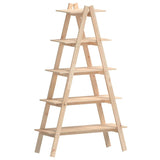 5-Tier Shelf A-shape 43.3"x15.7"x71.1" Solid Wood Pine