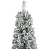 Slim Christmas Tree with Stand and Flocked Snow 118.1" PVC