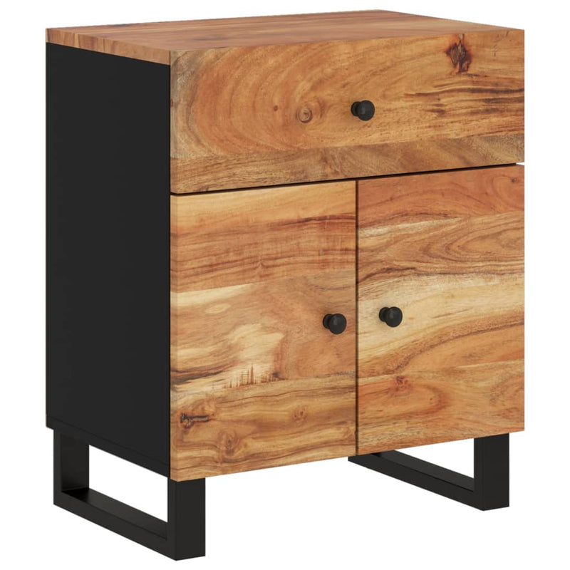 Bedside Cabinet 19.7"x13"x23.6" Solid Wood Acacia&Engineered Wood