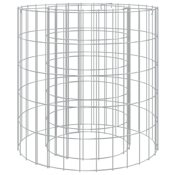 Gabion Fire Pit Ø 19.7" Galvanized Iron