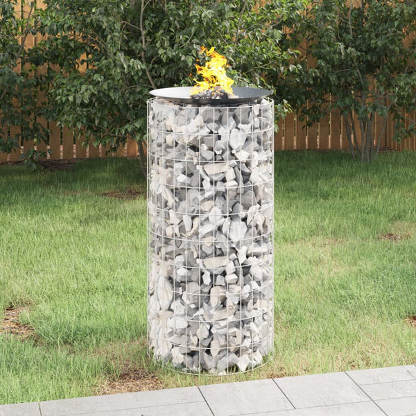 Gabion Fire Pit Ø 19.7" Galvanized Iron