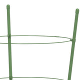 Garden Plant Supports with 3 Rings 5 pcs Green 23.6" Steel