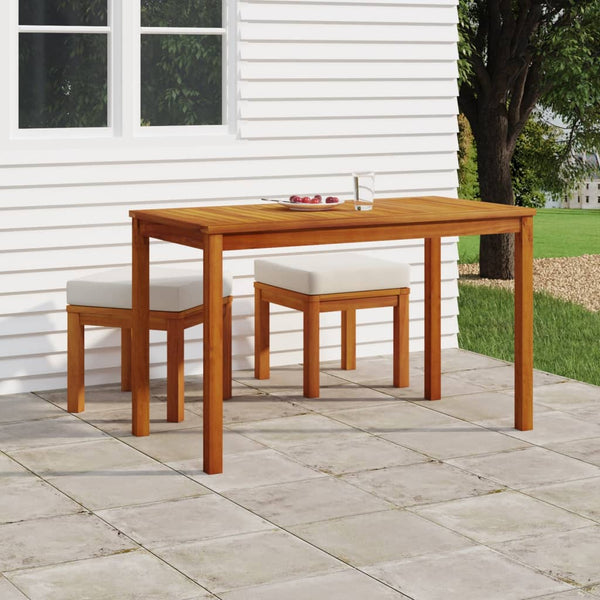 3 Piece Patio Dining Set with Cushions Solid Wood Acacia