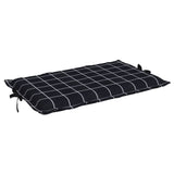 Sun Lounger Cushion Black Check Pattern Oxford Fabric