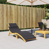 Sun Lounger Cushion Black Check Pattern Oxford Fabric