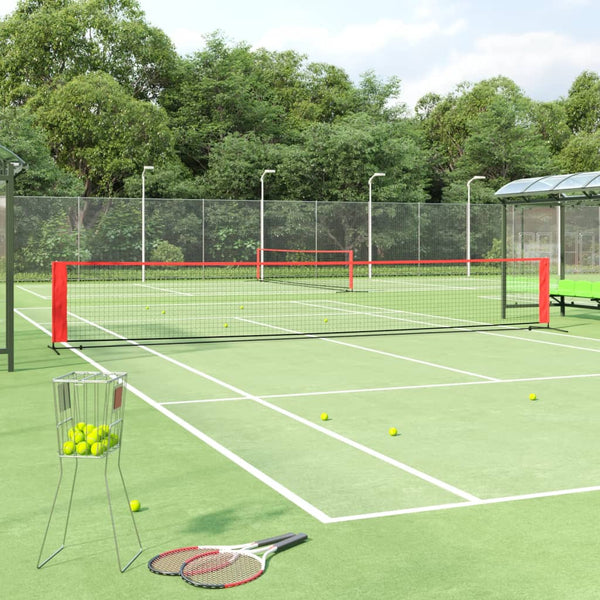 Tennis Net Black and Red 236.2"x39.4"x34.3" Polyester