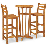 3 Piece Patio Bar Set Solid Wood Acacia