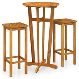 3 Piece Patio Bar Set Solid Wood Acacia