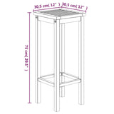 3 Piece Patio Bar Set Solid Wood Acacia