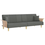 Sofa Bed with Armrests Dark Gray Fabric