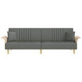 Sofa Bed with Armrests Dark Gray Fabric