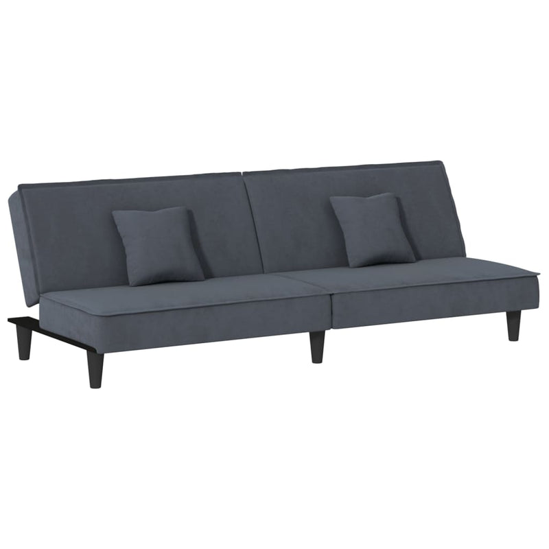 Sofa Bed Dark Gray Velvet