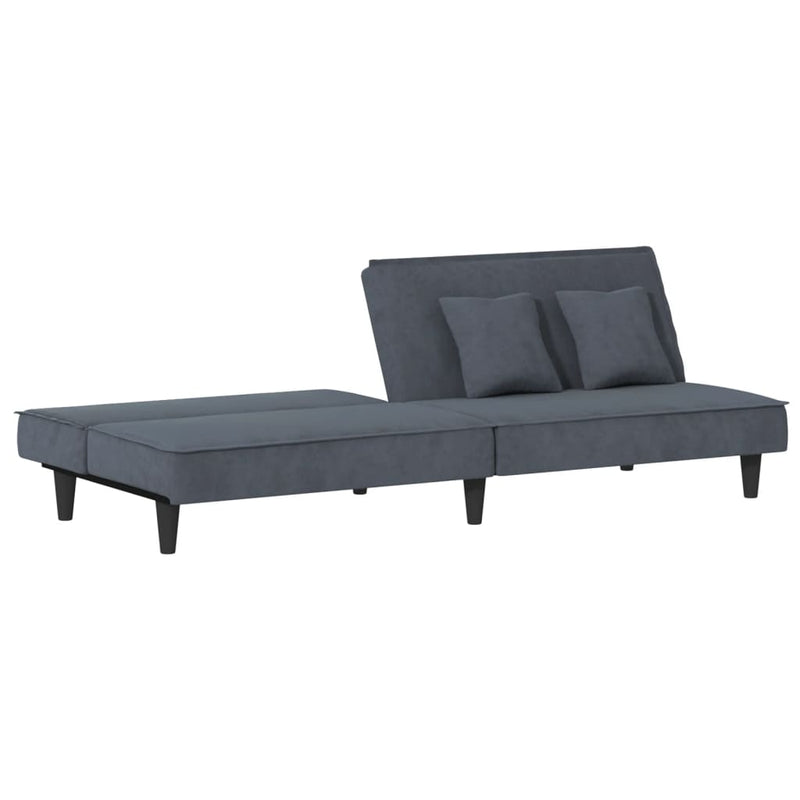 Sofa Bed Dark Gray Velvet