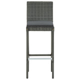 Bar Stools with Cushions 6 pcs Gray Poly Rattan