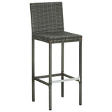 Bar Stools with Cushions 6 pcs Gray Poly Rattan