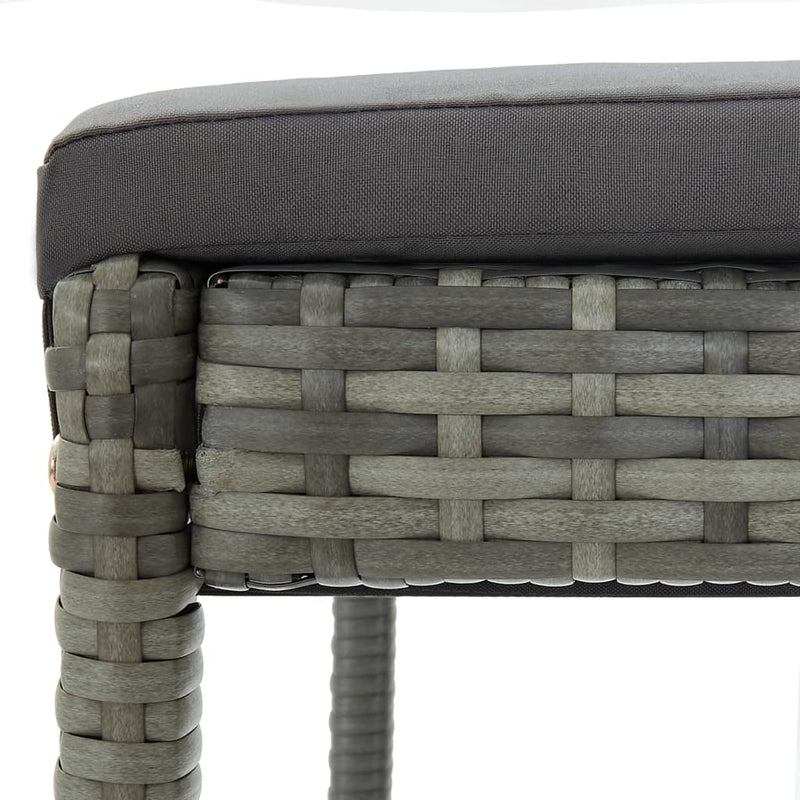 Bar Stools with Cushions 6 pcs Gray Poly Rattan