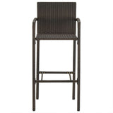 Bar Stools 2 pcs Brown Poly Rattan