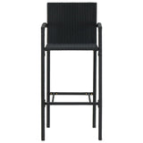 Bar Stools 2 pcs Black Poly Rattan