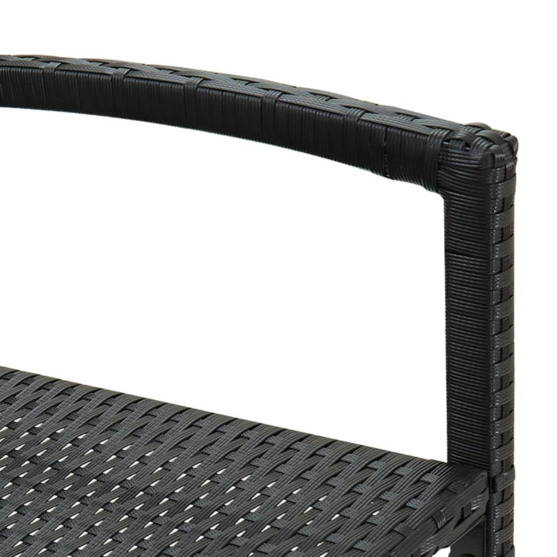 Bar Stools 2 pcs Black Poly Rattan