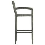 Bar Stools 2 pcs Gray Poly Rattan