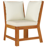 4 Piece Patio Dining Set with Cushions Solid Wood Acacia