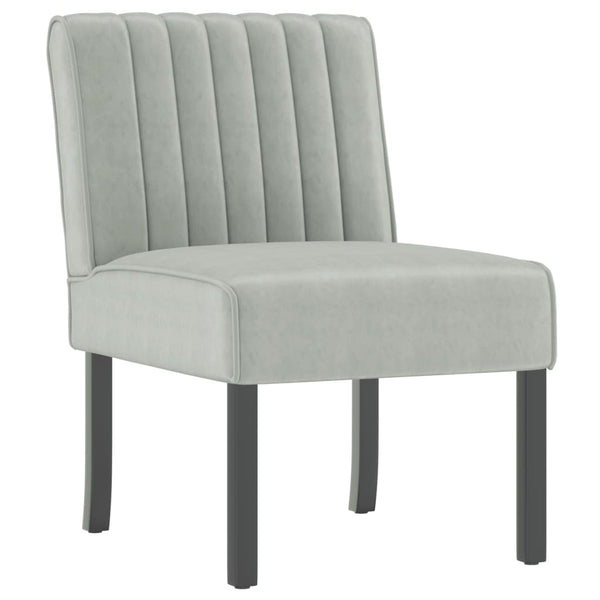 Slipper Chair Light Gray Velvet