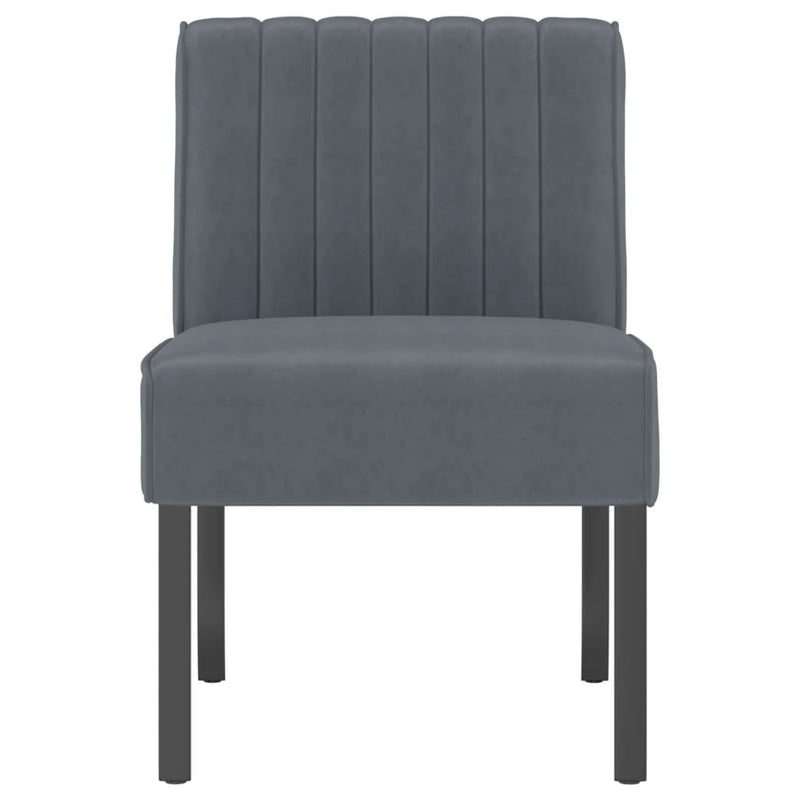 Slipper Chair Dark Gray Velvet