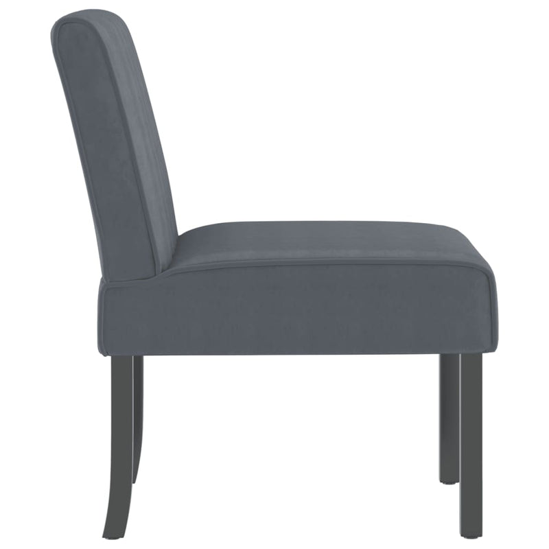 Slipper Chair Dark Gray Velvet