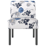 Slipper Chair Blue Flower Fabric