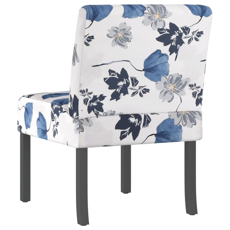 Slipper Chair Blue Flower Fabric