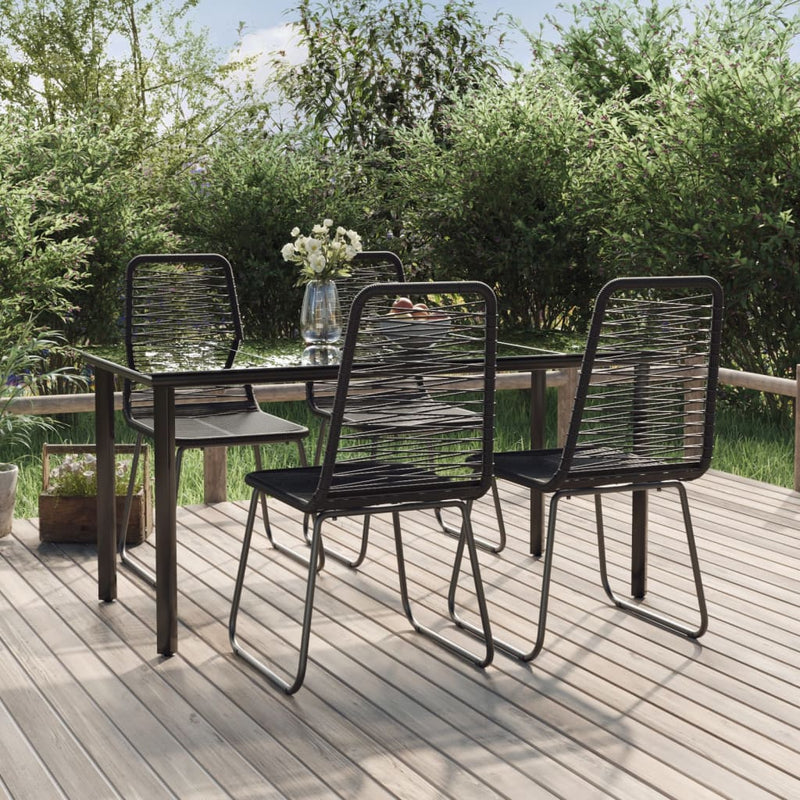 5 Piece Patio Dining Set Black