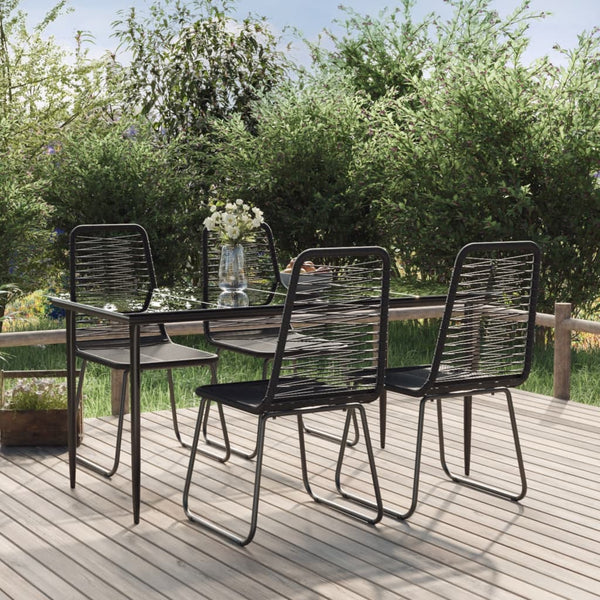 5 Piece Patio Dining Set Black