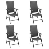 5 Piece Patio Dining Set Black Poly Rattan