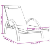 Sun Lounger with Pillow Gray Textilene and Solid Wood Poplar