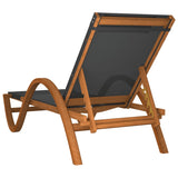 Sun Lounger with Pillow Gray Textilene and Solid Wood Poplar