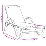 Sun Lounger with Pillow Gray Textilene and Solid Wood Poplar