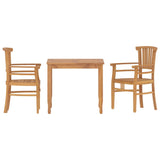 3 Piece Patio Dining Set Solid Wood Teak