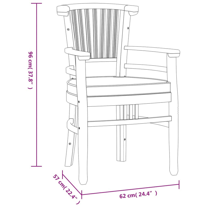 3 Piece Patio Dining Set Solid Wood Teak