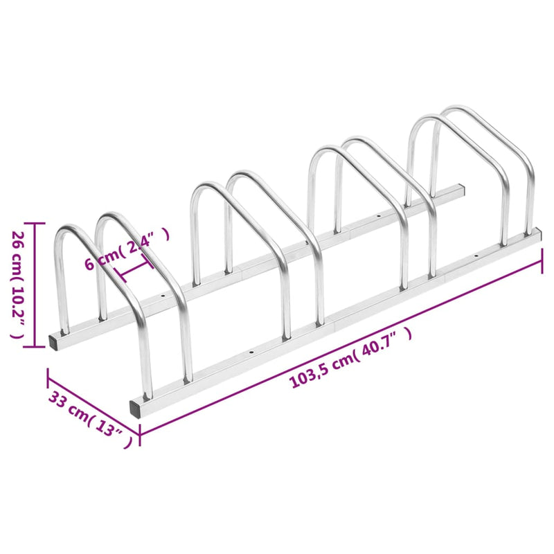 Bike Rack for 4 Bikes Galvanized Steel