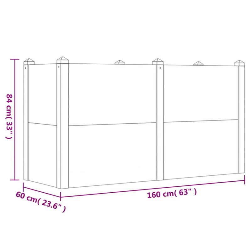 Garden Raised Bed 63"x23.6"x33.1" Solid Wood Acacia