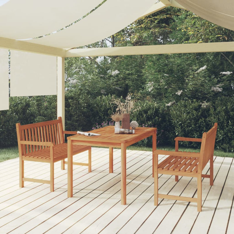 3 Piece Patio Dining Set Solid Wood Teak