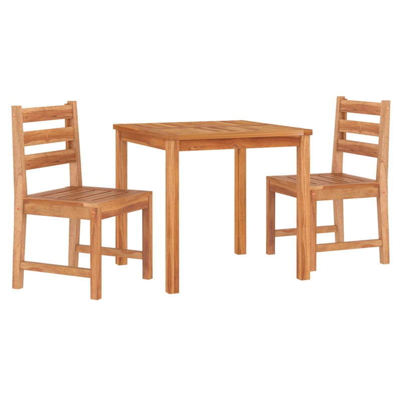 3 Piece Patio Dining Set Solid Wood Teak