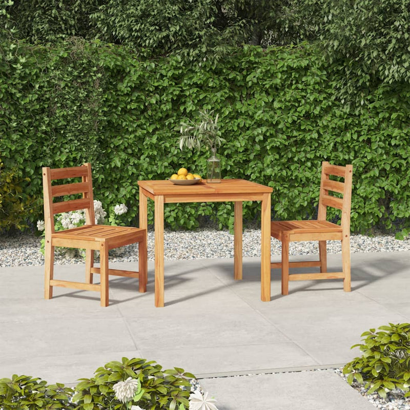 3 Piece Patio Dining Set Solid Wood Teak