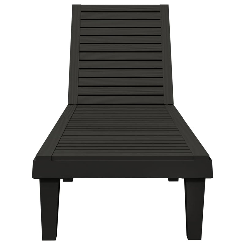 Sun Lounger Black 61"x22.8"x32.7" Polypropylene