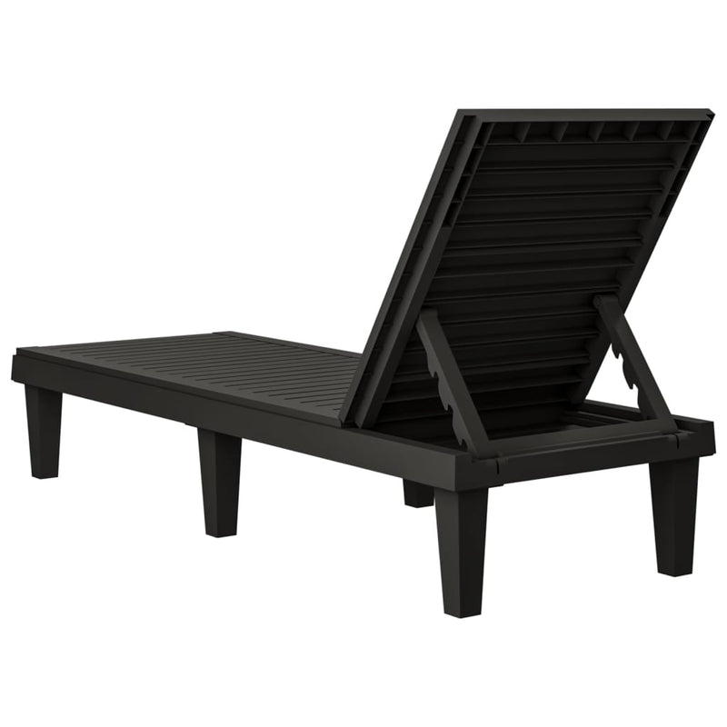 Sun Lounger Black 61"x22.8"x32.7" Polypropylene