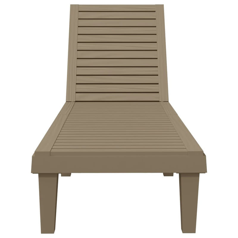 Sun Lounger Light Brown 61"x22.8"x32.7" Polypropylene